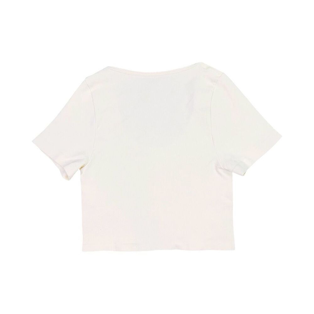 OQQ ScoopNeck Cropped Tee Bundle - Size Small - Pale Yellow, Black, Gray - Picture 3 of 10